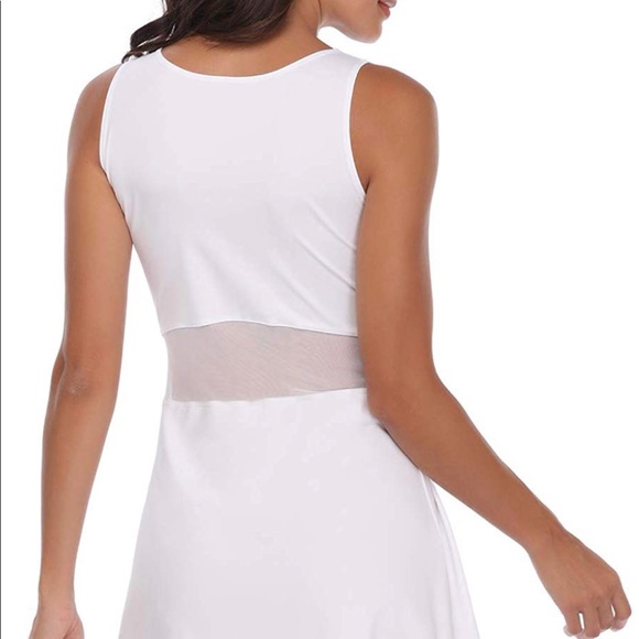 Sleeveless Mesh Pleated A-line Flared Tank Dress - Picture 5 of 7